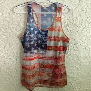 Loaded Betty American Flag Racerback tank. Size L.
